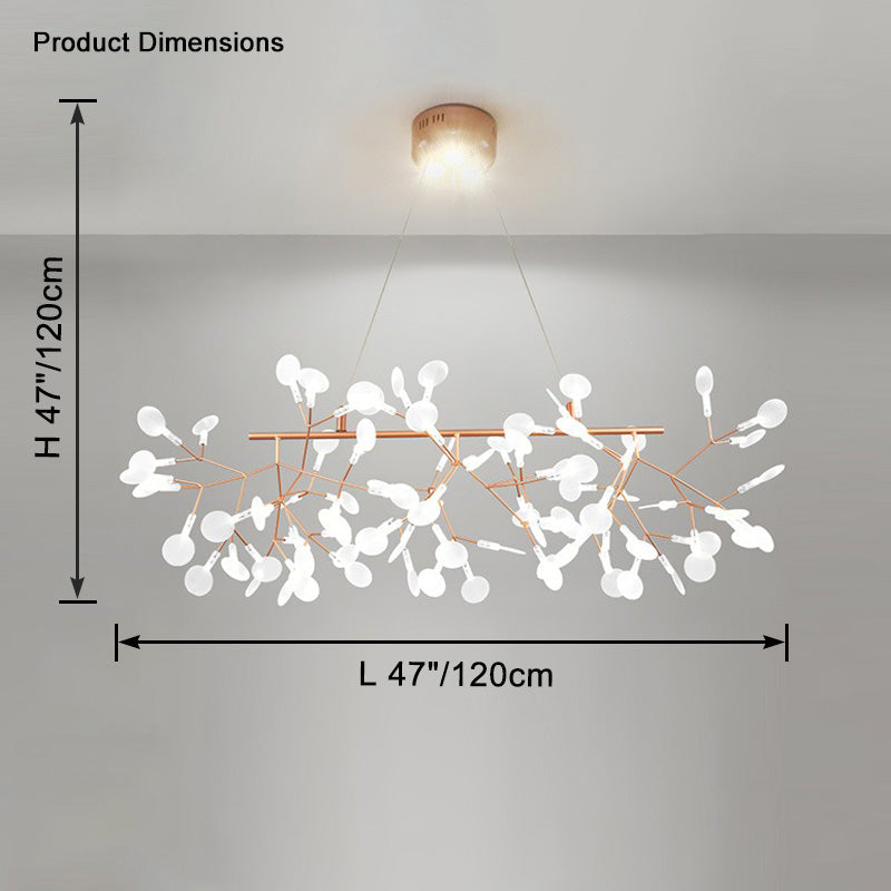 WOMO Lustre Linéaire Branche Led Rose Doré-WM2436