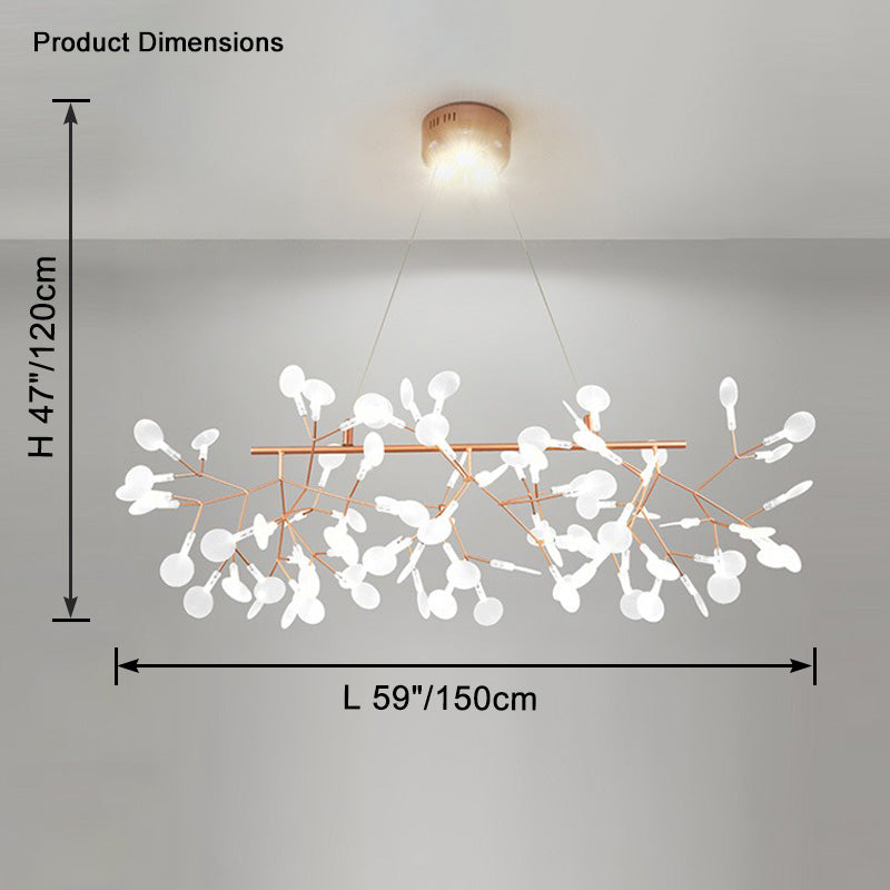 WOMO Lustre Linéaire Branche Led Rose Doré-WM2436