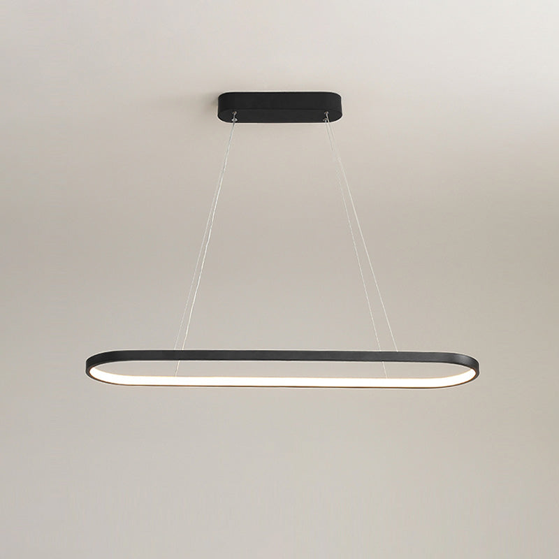 WOMO Long Oval Chandelier Black/White-WM2446