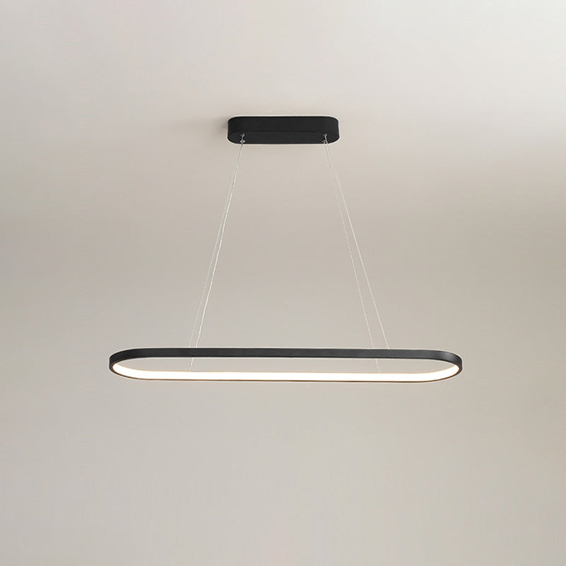 WOMO Long Oval Chandelier Black/White-WM2446