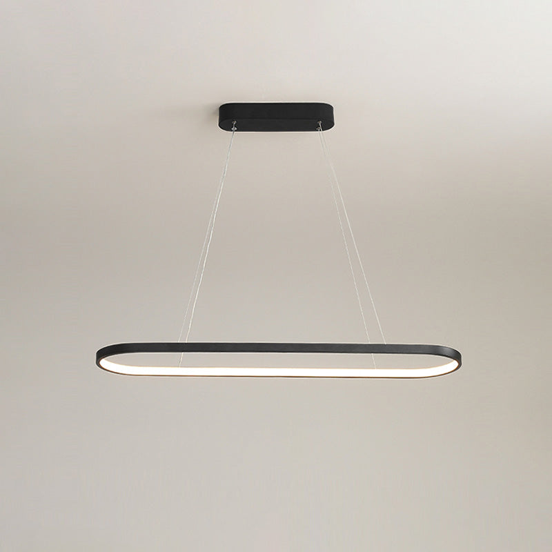 WOMO Long Oval Chandelier Black/White-WM2446