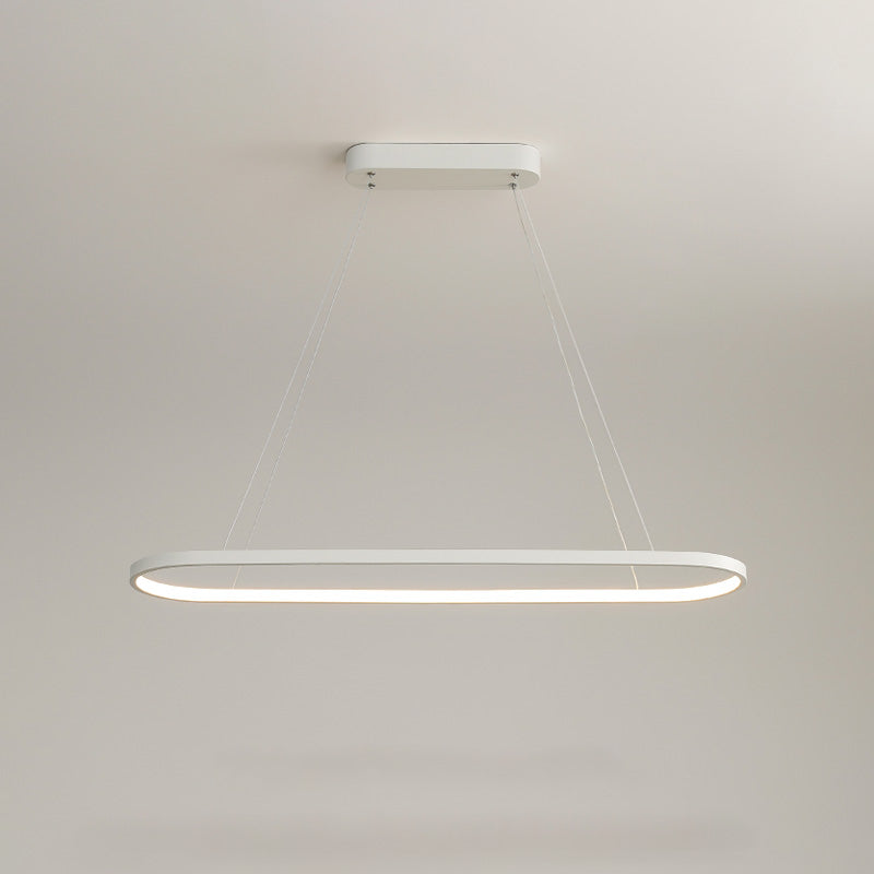 WOMO Long Oval Chandelier Black/White-WM2446