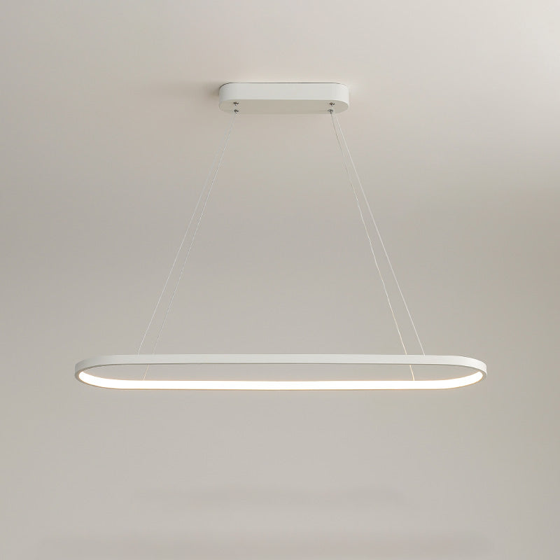 WOMO Long Oval Chandelier Black/White-WM2446