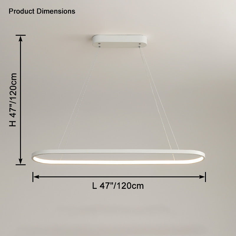 WOMO Long Oval Chandelier Black/White-WM2446