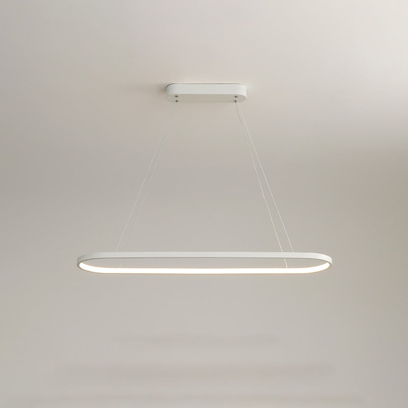 WOMO Long Oval Chandelier Black/White-WM2446