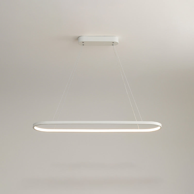 WOMO Long Oval Chandelier Black/White-WM2446