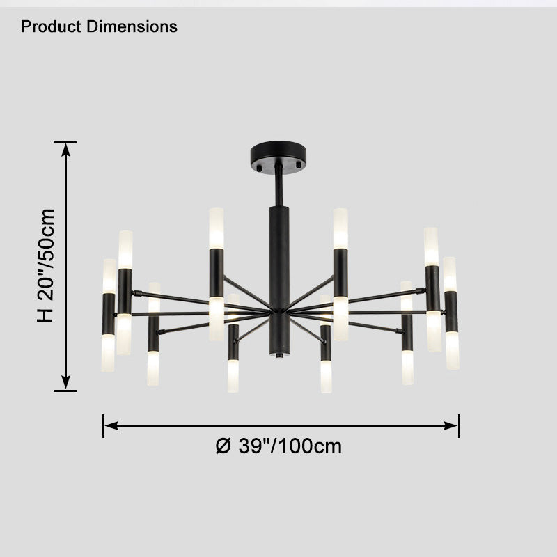 WOMO Lustre Bougies Led Doré/Noir-WM2447