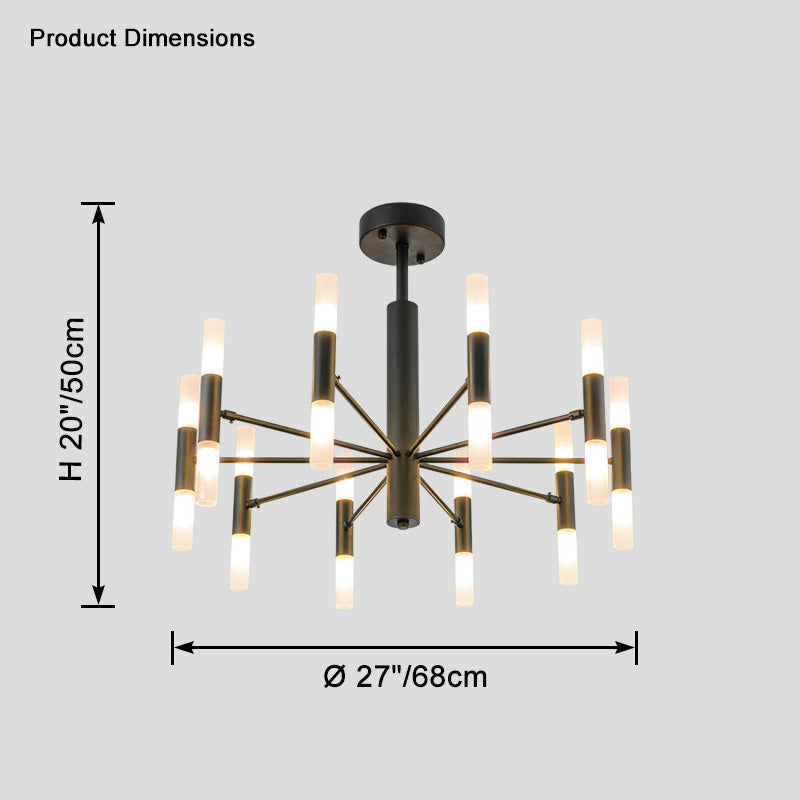 WOMO Lustre Bougies Led Doré/Noir-WM2447