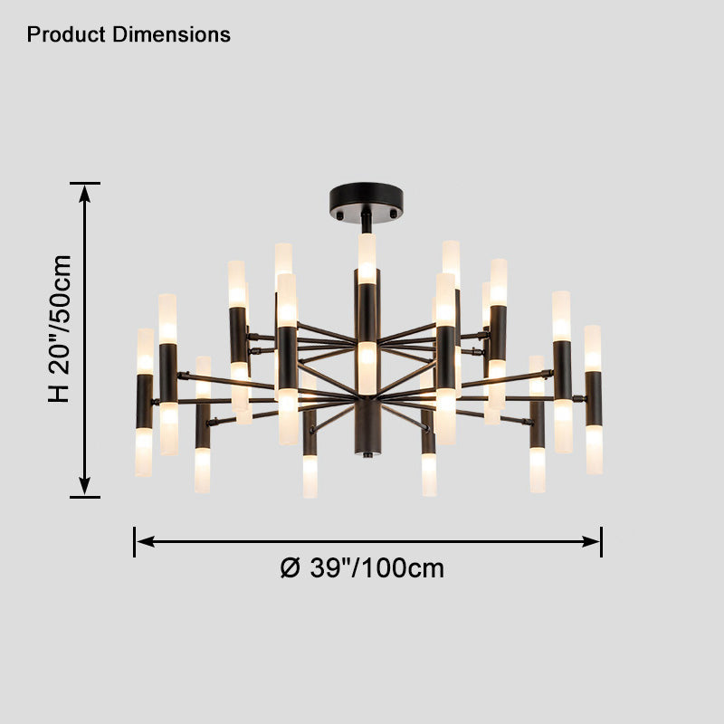 WOMO Lustre Bougies Led Doré/Noir-WM2447