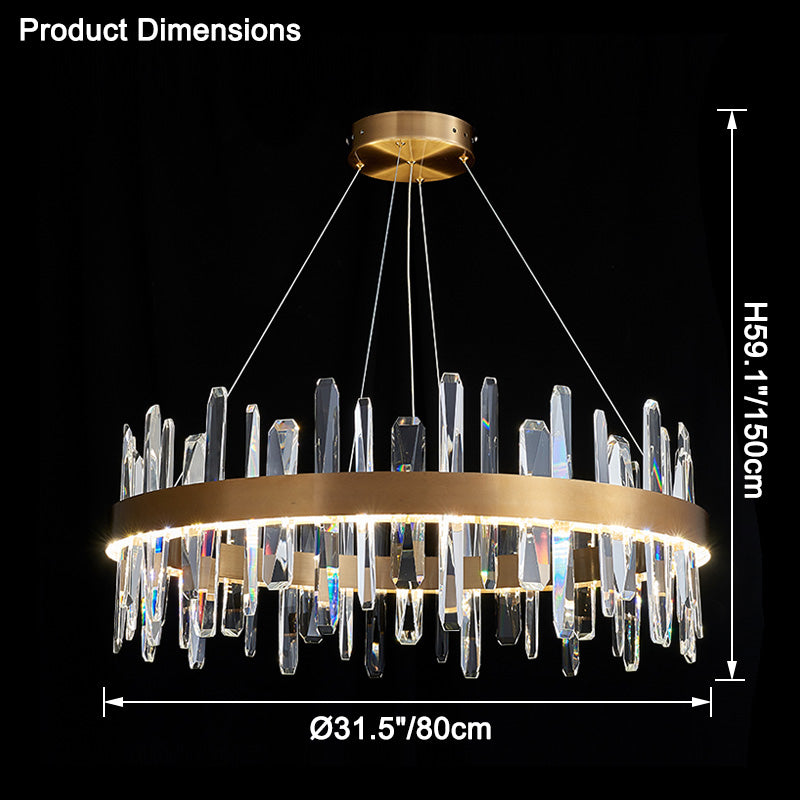 WOMO Lustre Luxe Rond Cristal-WM2485a