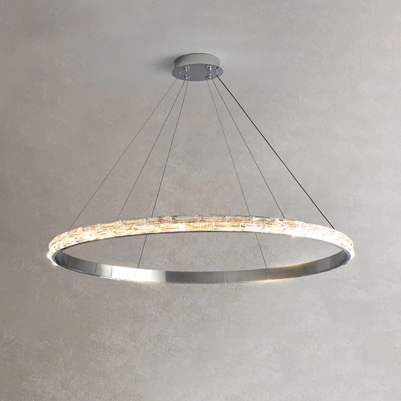 WOMO Lustre Cercle Led Cristal Chrome-WM2491a