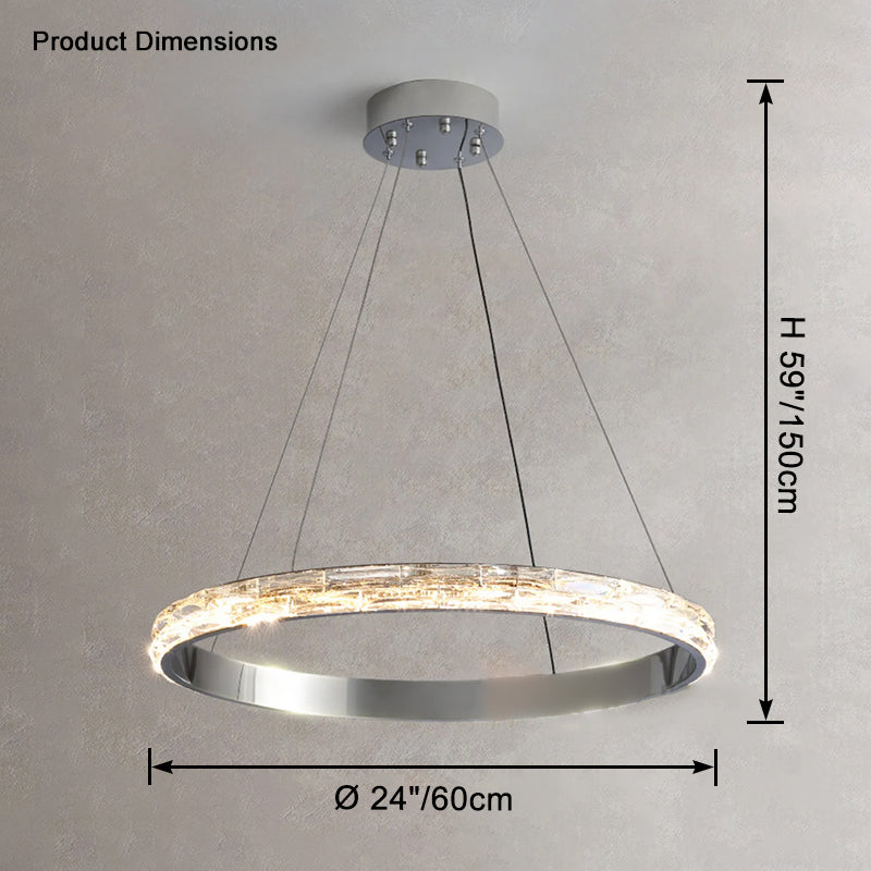 WOMO Lustre Cercle Led Cristal Chrome-WM2491a