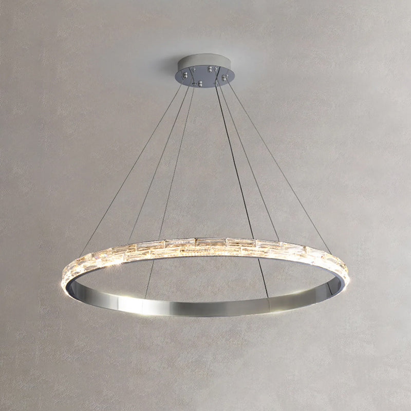 WOMO Lustre Cercle Led Cristal Chrome-WM2491a