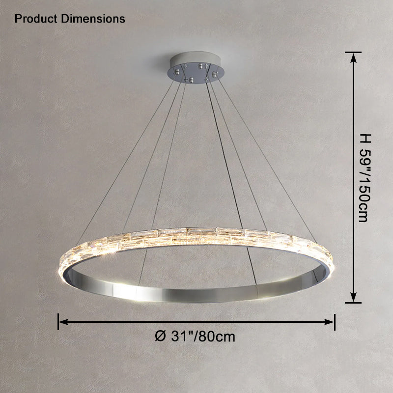 WOMO Lustre Cercle Led Cristal Chrome-WM2491a