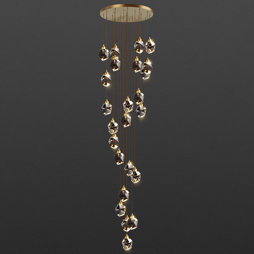 WOMO Lustre Cristal Doré Plusieurs Ampoules-WM2189