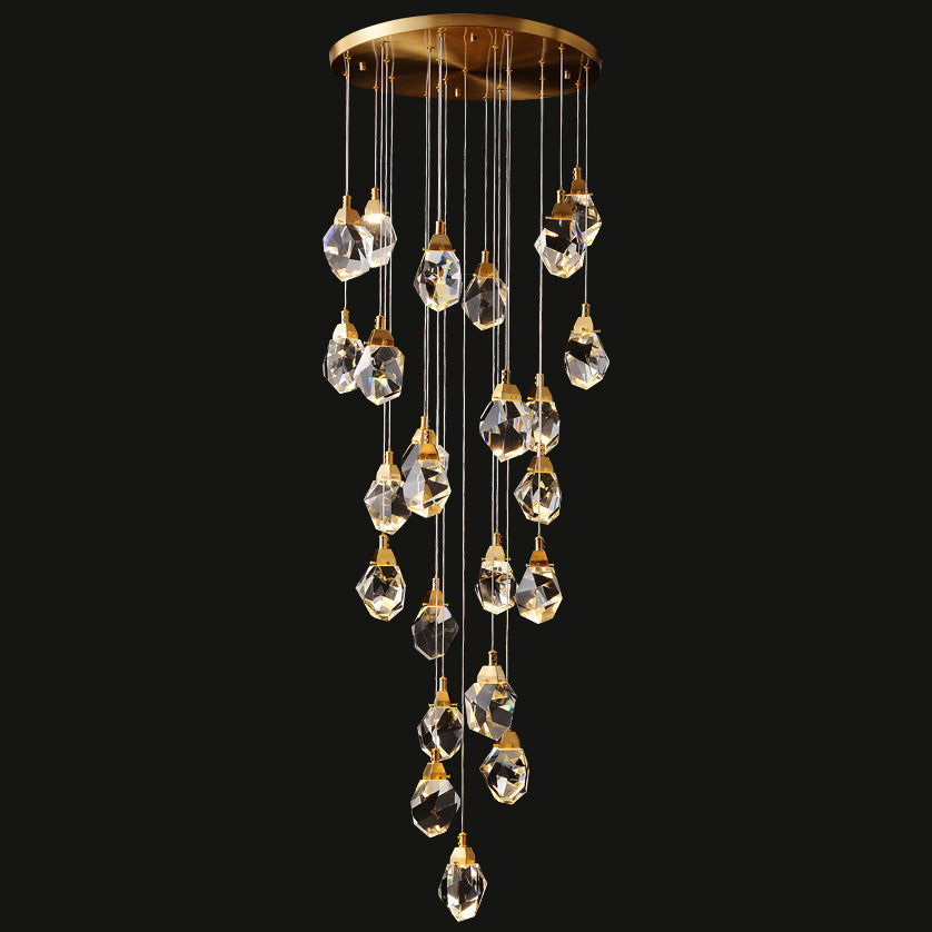 WOMO Lustre Cristal Doré Plusieurs Ampoules-WM2189