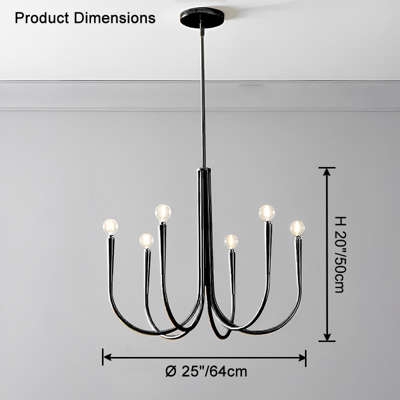WOMO Lustre Bras Articulé Bougie Doré/Noir-WM2508