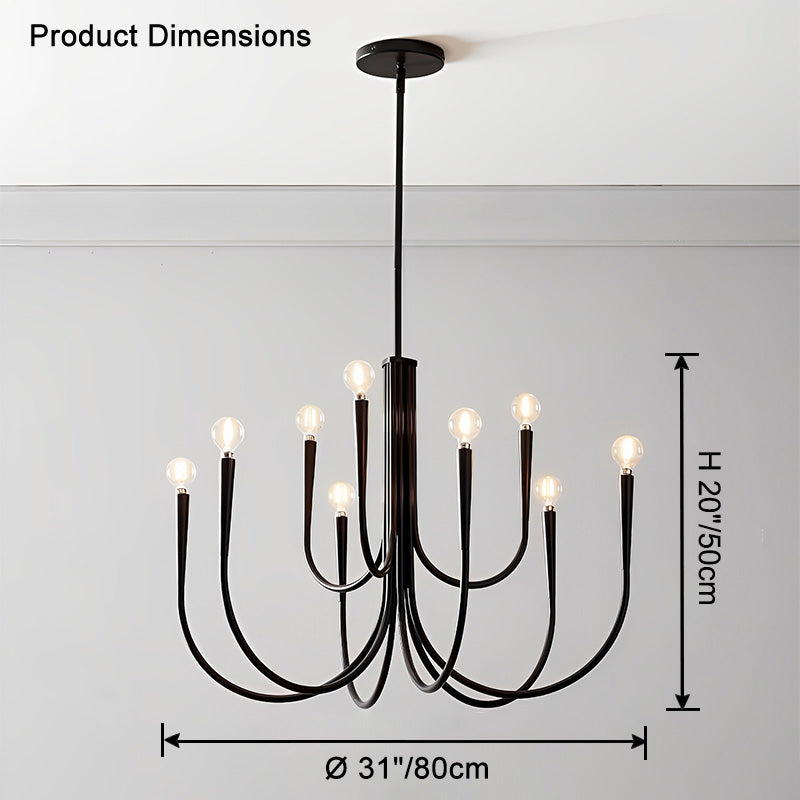WOMO Lustre Bras Articulé Bougie Doré/Noir-WM2508