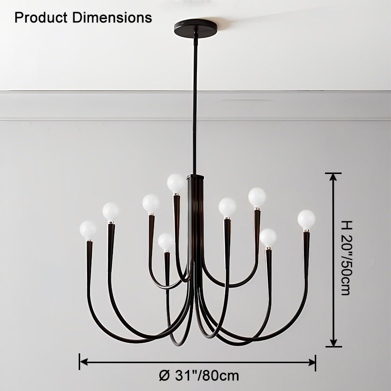 WOMO Lustre Bras Articulé Bougie Doré/Noir-WM2508