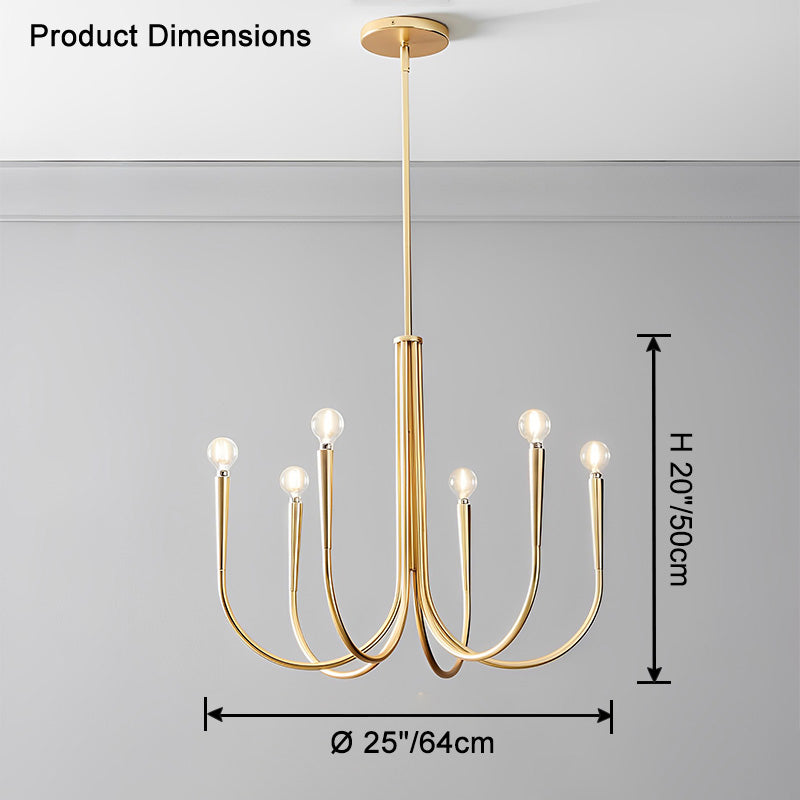 WOMO Lustre Bras Articulé Bougie Doré/Noir-WM2508