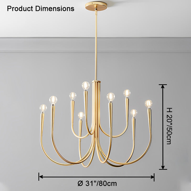 WOMO Lustre Bras Articulé Bougie Doré/Noir-WM2508