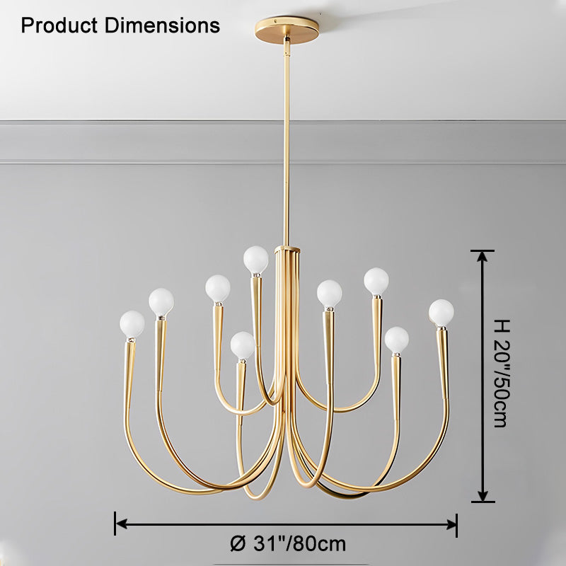 WOMO Lustre Bras Articulé Bougie Doré/Noir-WM2508