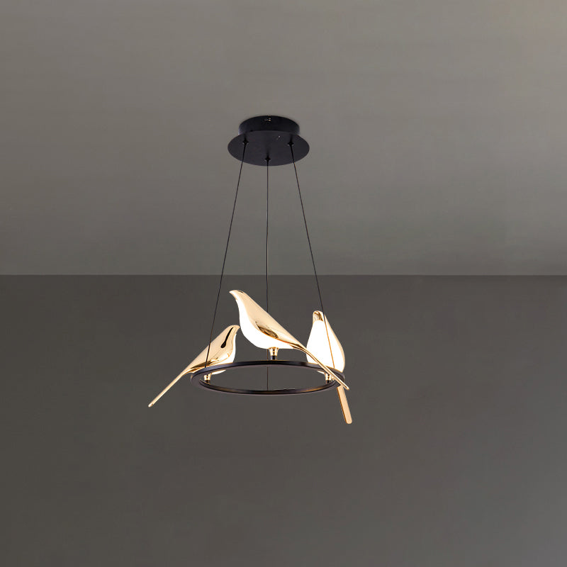 WOMO Lustre Cercle Oiseau Doré-WM2512d
