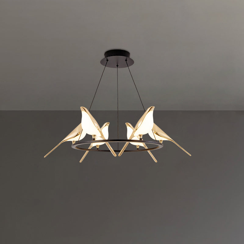 WOMO Lustre Cercle Oiseau Doré-WM2512d