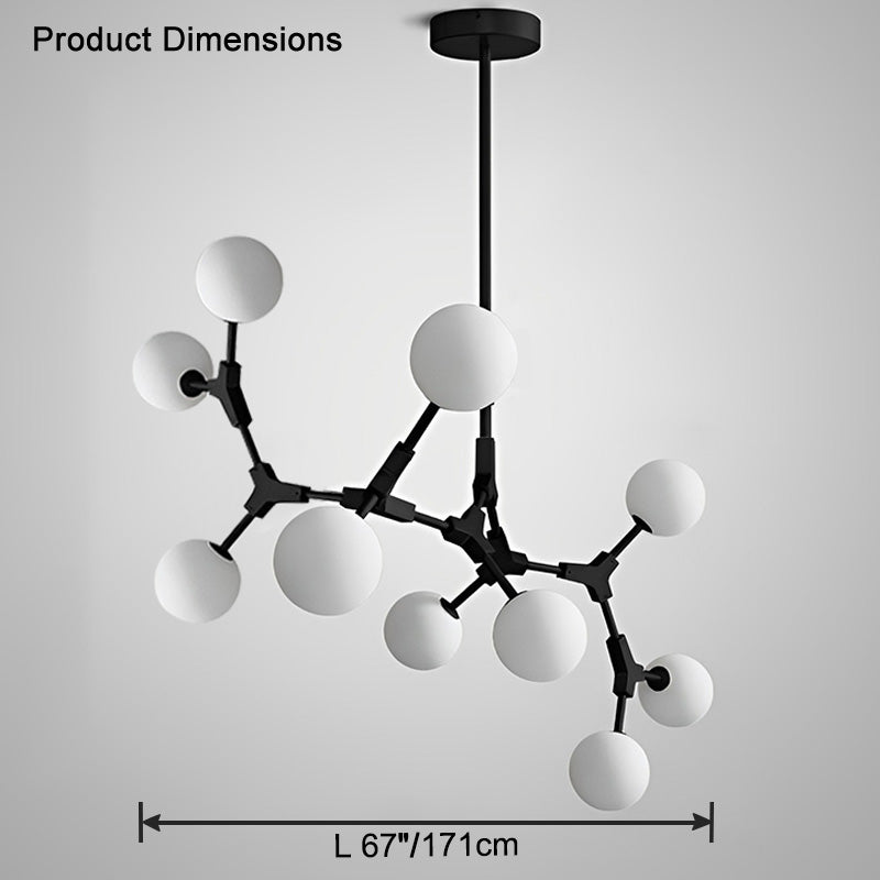 Lustre en verre dépoli à bulles de branchement WOMO-WM2514