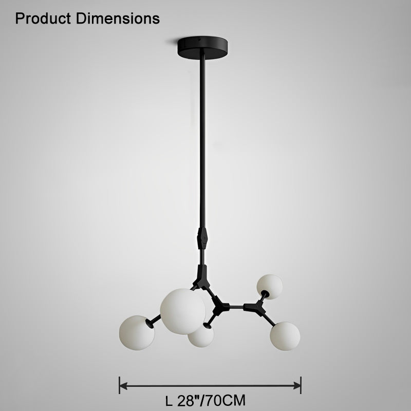 Lustre en verre dépoli à bulles de branchement WOMO-WM2514