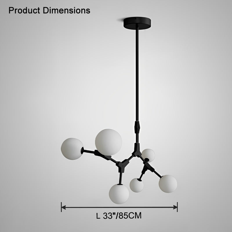 Lustre en verre dépoli à bulles de branchement WOMO-WM2514