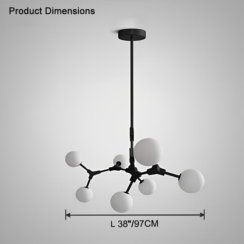 Lustre en verre dépoli à bulles de branchement WOMO-WM2514