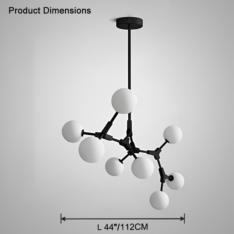Lustre en verre dépoli à bulles de branchement WOMO-WM2514