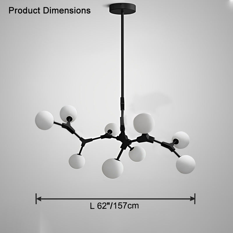 Lustre en verre dépoli à bulles de branchement WOMO-WM2514