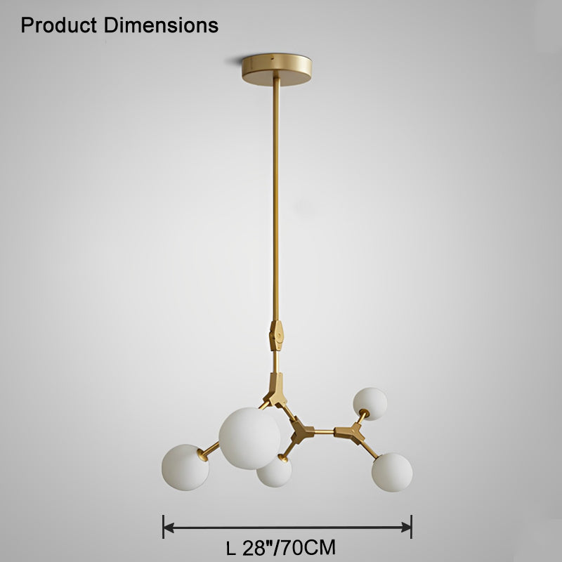 Lustre en verre dépoli à bulles de branchement WOMO-WM2514