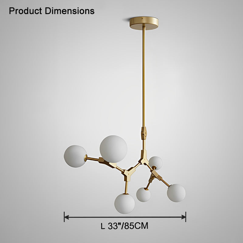 Lustre en verre dépoli à bulles de branchement WOMO-WM2514