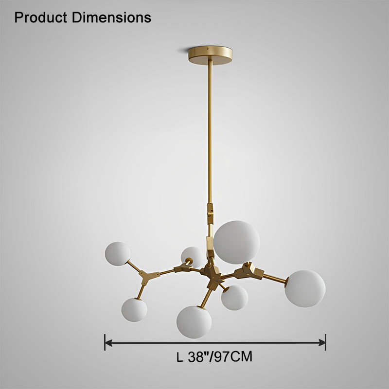 Lustre en verre dépoli à bulles de branchement WOMO-WM2514