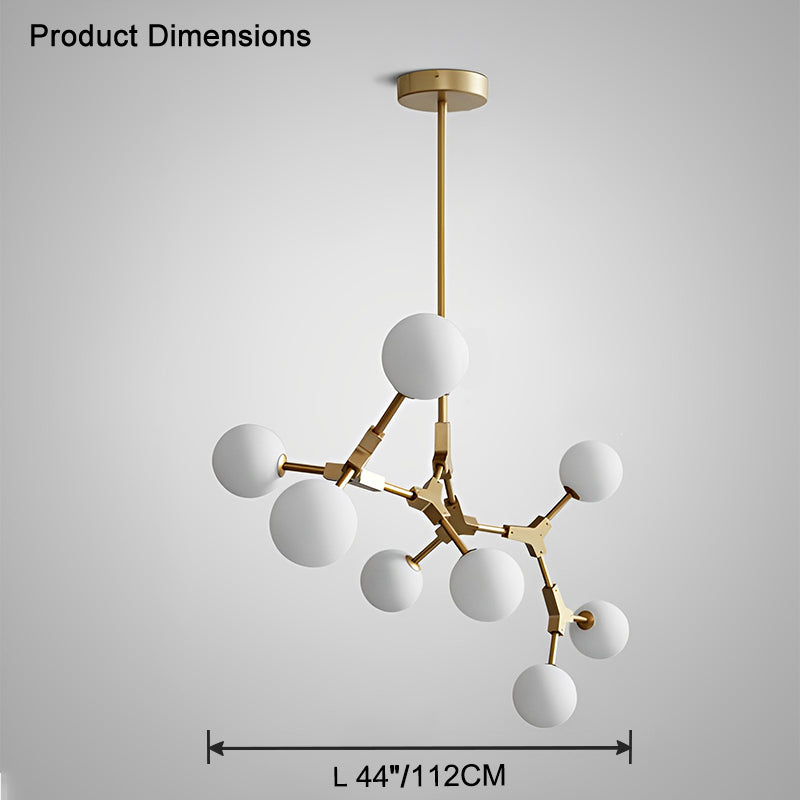 Lustre en verre dépoli à bulles de branchement WOMO-WM2514