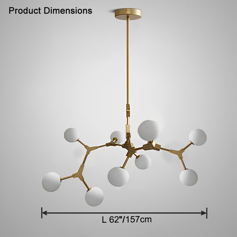 Lustre en verre dépoli à bulles de branchement WOMO-WM2514