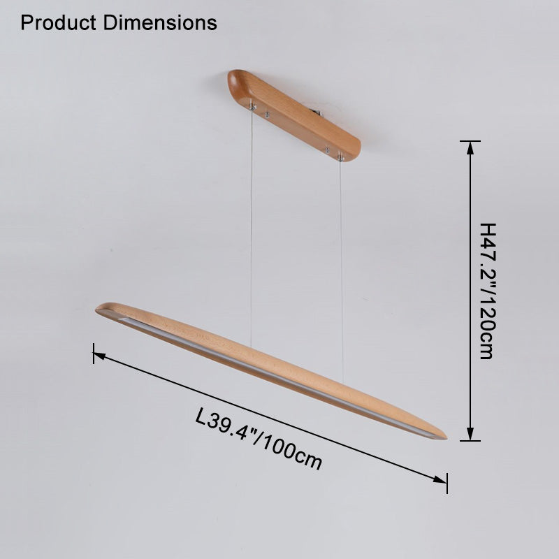 Suspension LED linéaire en bois WOMO-WM2523