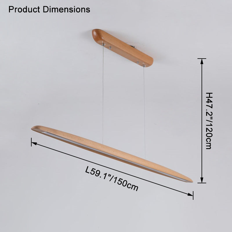 Suspension LED linéaire en bois WOMO-WM2523