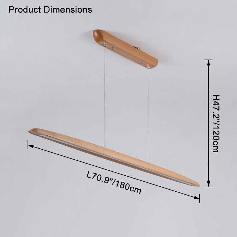Suspension LED linéaire en bois WOMO-WM2523