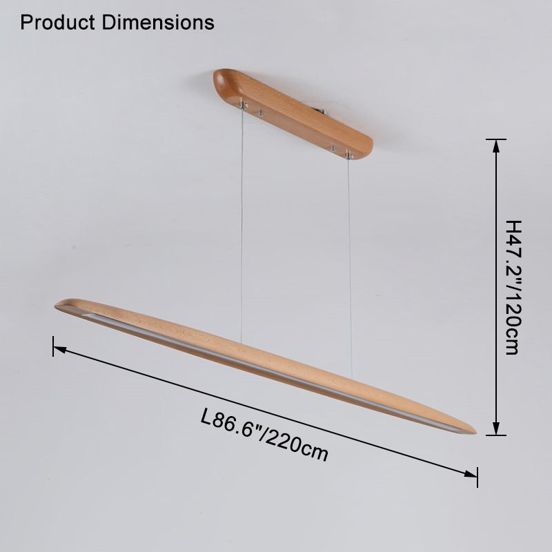 Suspension LED linéaire en bois WOMO-WM2523