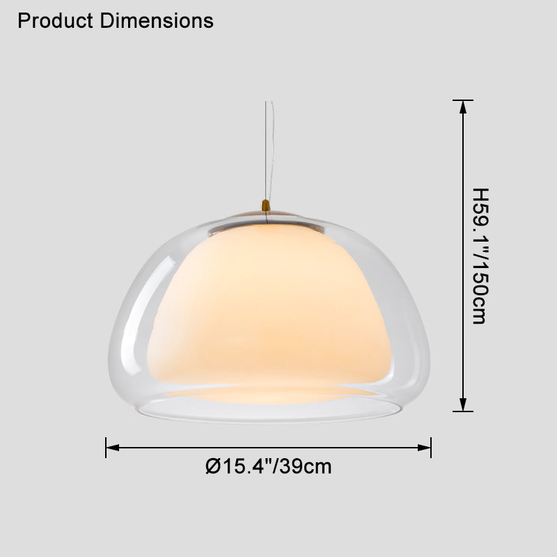 Suspension à dôme en verre WOMO-WM2537