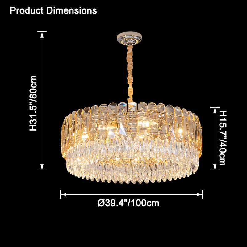 WOMO Lustre Rond Cristal Fumé/Ambre-WM2542