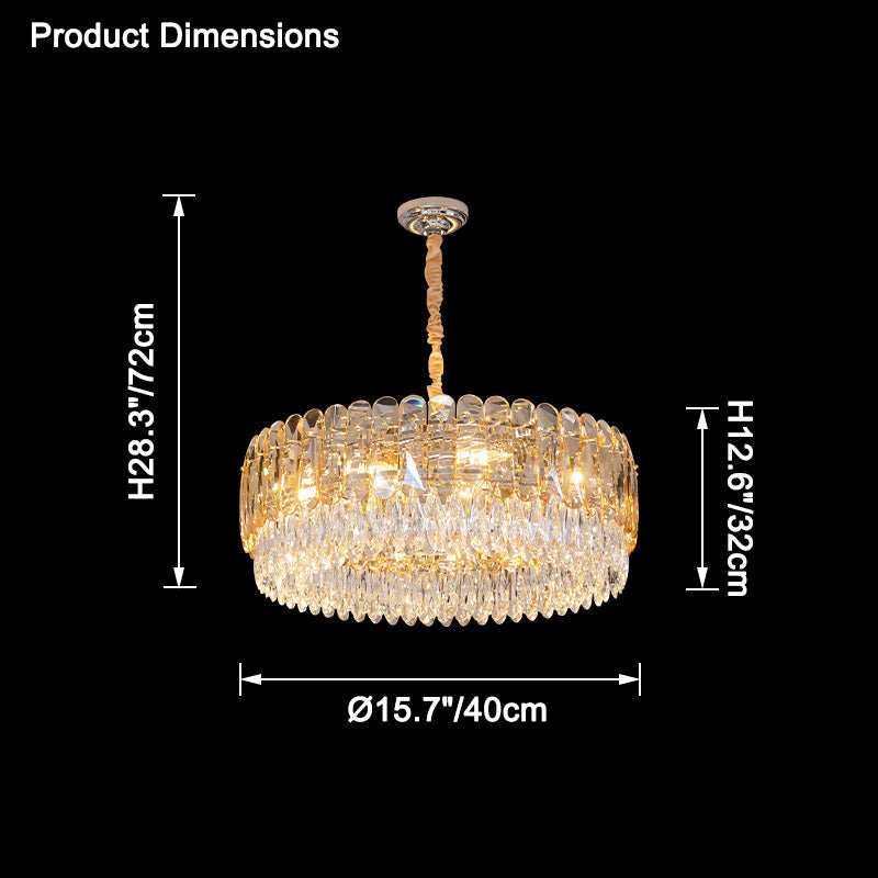 WOMO Lustre Rond Cristal Fumé/Ambre-WM2542