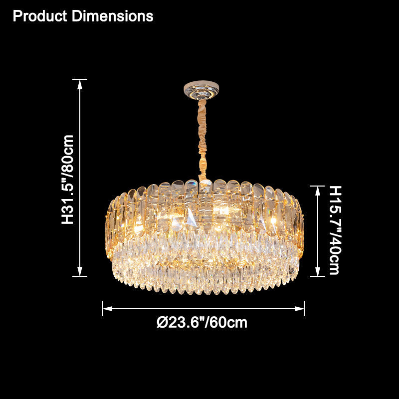 WOMO Lustre Rond Cristal Fumé/Ambre-WM2542
