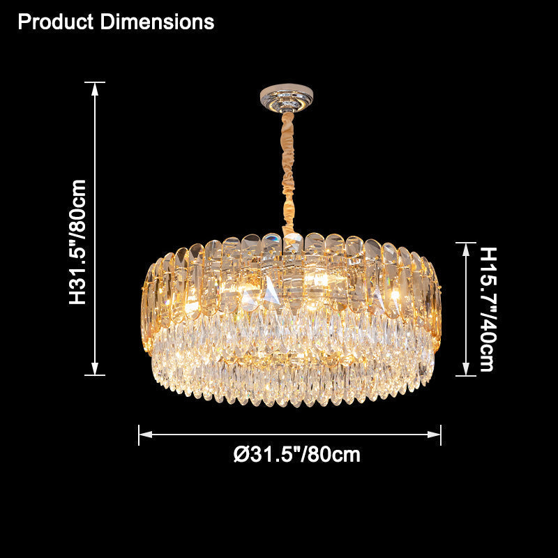 WOMO Lustre Rond Cristal Fumé/Ambre-WM2542