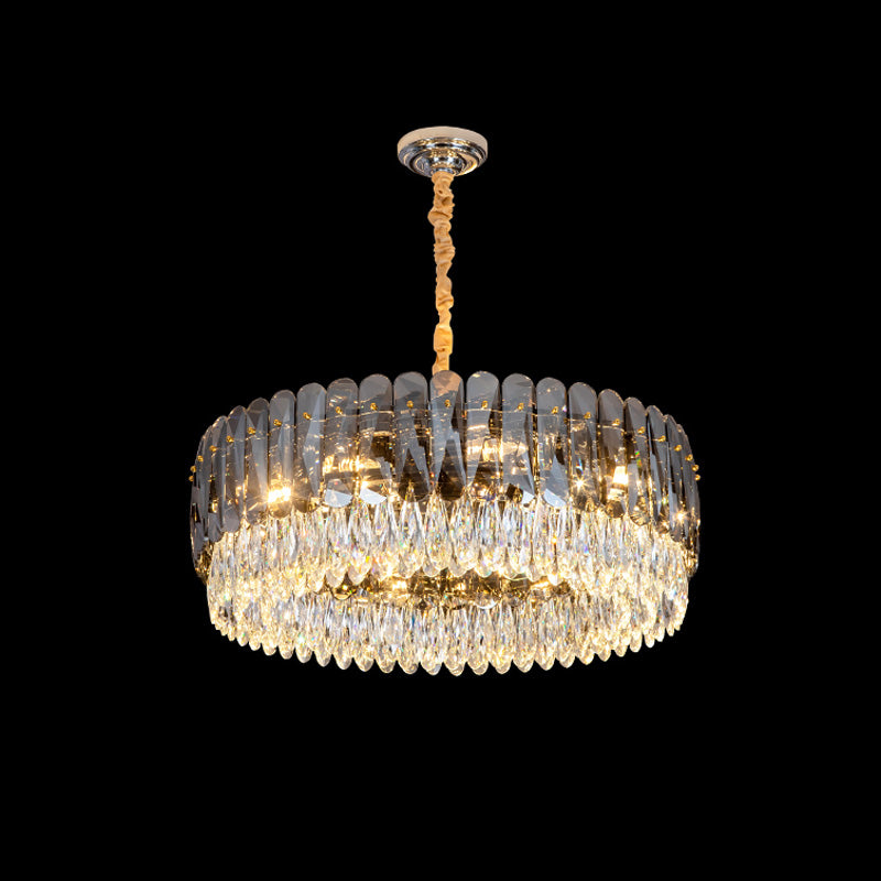 WOMO Lustre Rond Cristal Fumé/Ambre-WM2542