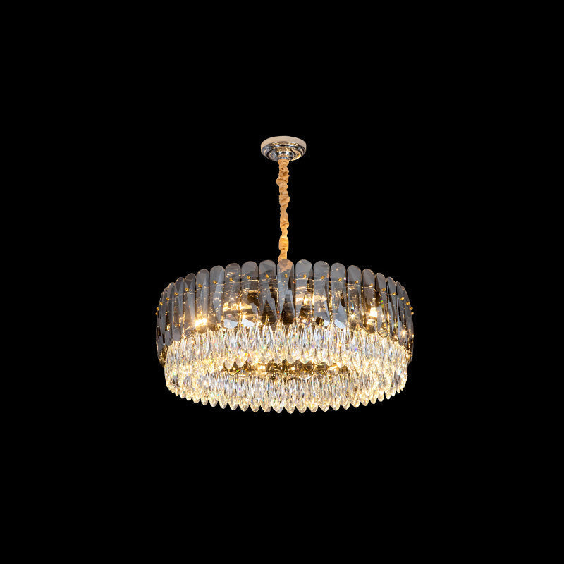 WOMO Lustre Rond Cristal Fumé/Ambre-WM2542